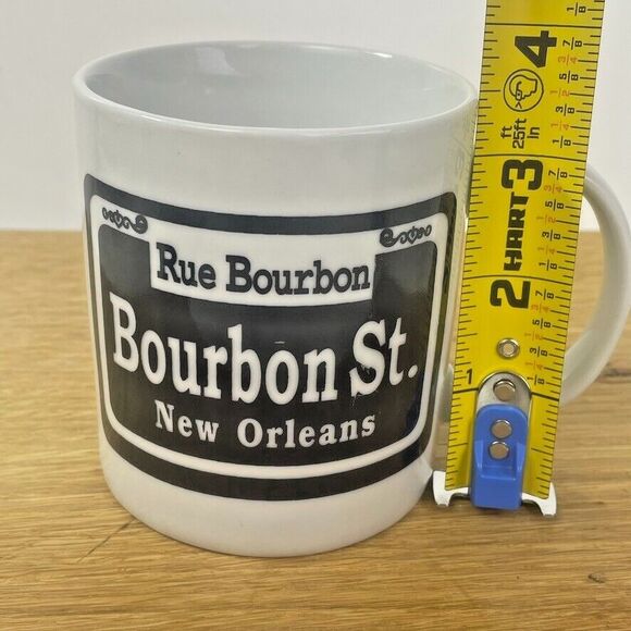 Rue Bourbon New Orleans Street Sign Logo Coffee Mug Jazz Louisiana Mardi Gras - Picture 7 of 8